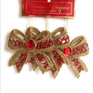 3 Christmas Bow Tree Ornaments Christmas Decoration - NWT Gift 🎁